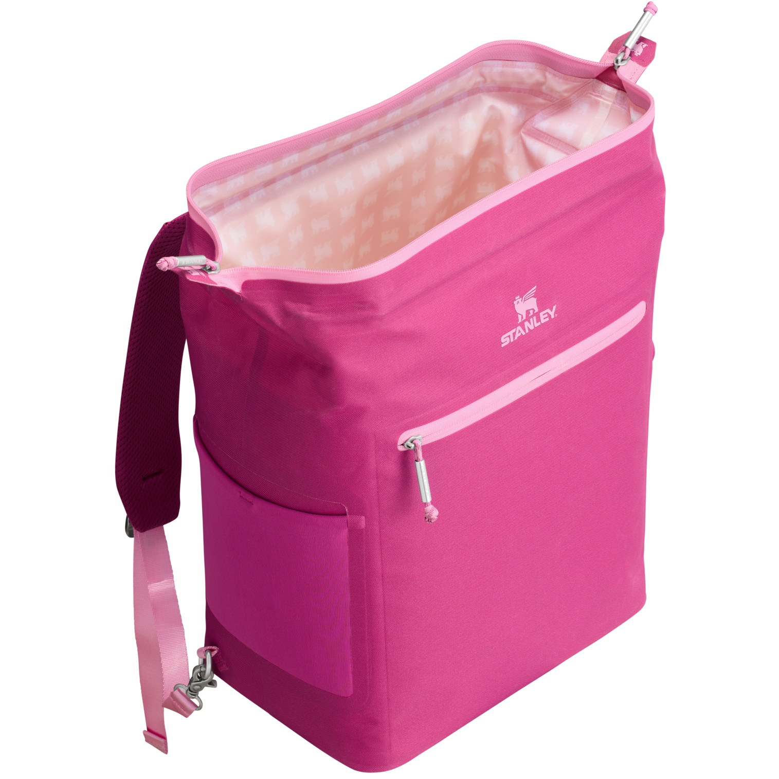 Stanley All Day Madeleine Lunchbox with adjustable backpack straps in Fuchsia