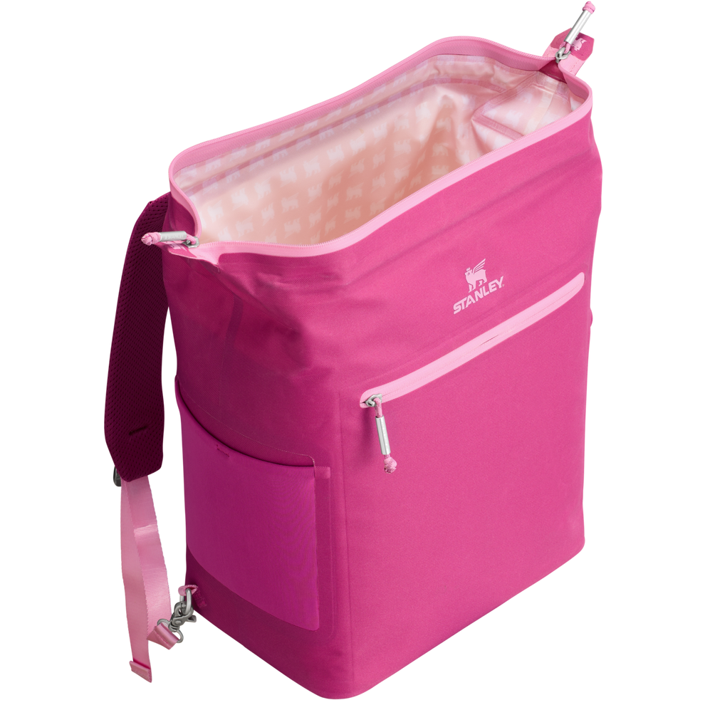 Stanley All Day Madeleine Lunchbox with adjustable backpack straps in Fuchsia