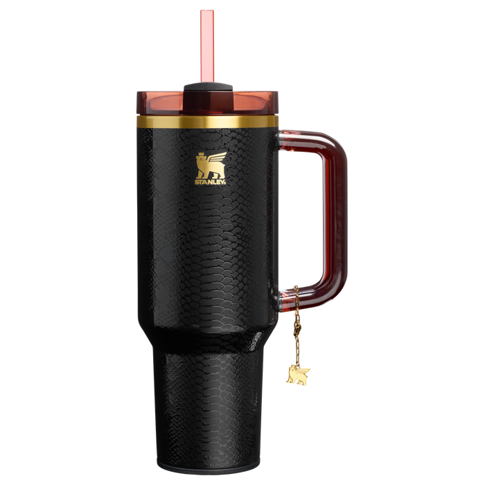 Stanley 40 OZ Quencher Luxe Tumbler In Black Snakeskin