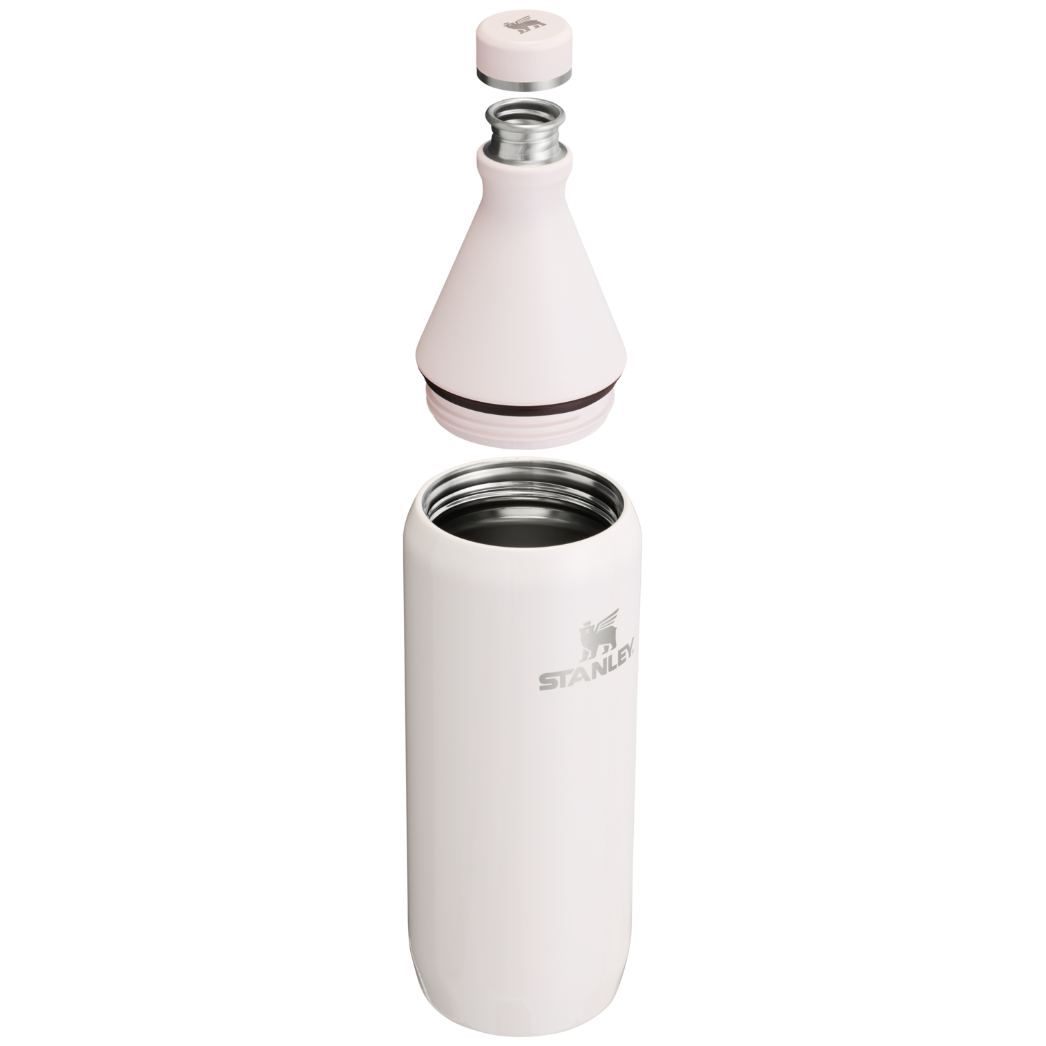 Stanley Leak Proof 34 OZ All Day Slim Bottle  with removable collar in Rose Quartz Gloss