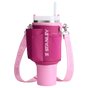 Stanley Carry-All 40 oz Quencher with Detachable Crossbody Straps in Fuchsia