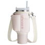 Stanley Carry-All 40 oz Quencher with Detachable Crossbody Straps in Rose Quartz pink