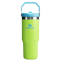 Stanley 30 OZ IceFlow Flip Straw Stainless Steel Tumbler In Bright Lime Green